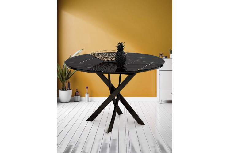 Стол KENNER R1100 черный/камень черный глянец-1