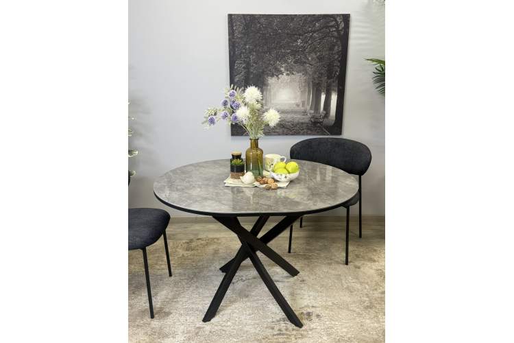 Стол Kenner R1100s, черный/керамика мрамор серый глянец-10