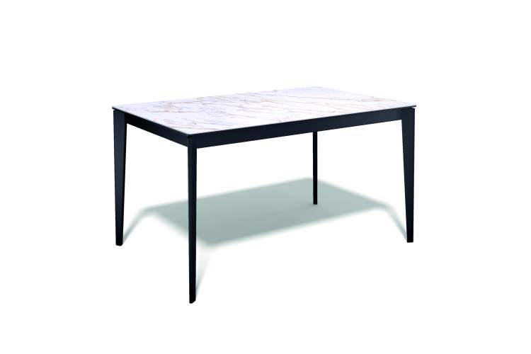 Стол KENNER KR1400 черный/керамика мрамор белый глянец-12