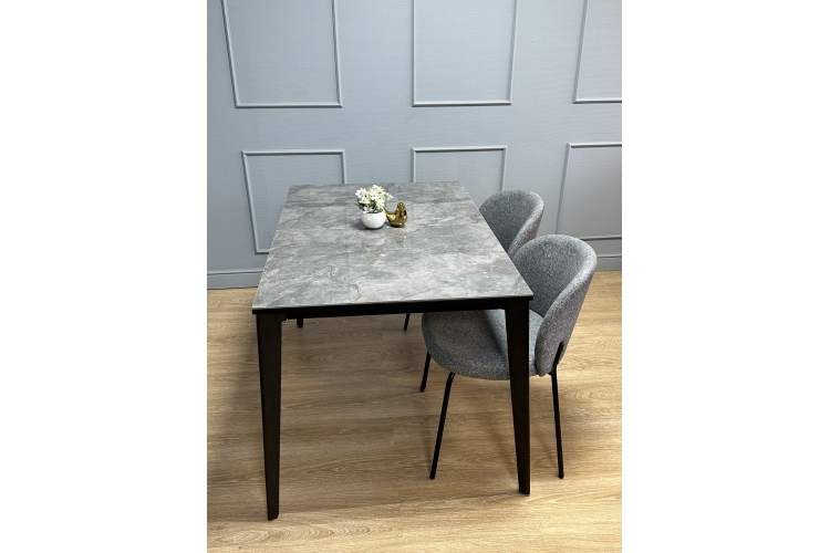 Стол KENNER KR1200 черный/керамика мрамор серый глянец-9