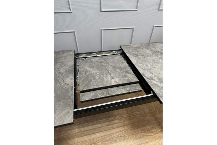 Стол KENNER KR1200 черный/керамика мрамор серый глянец-10