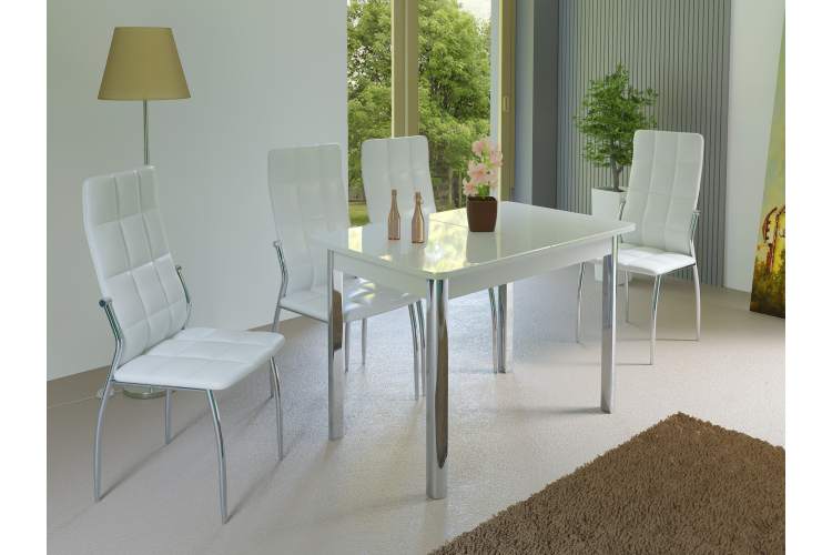 Стол KENNER 1100s белый/стекло белое сатин-1