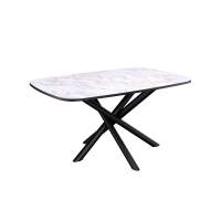 Стол DF1250 черный/керамика белая глянец