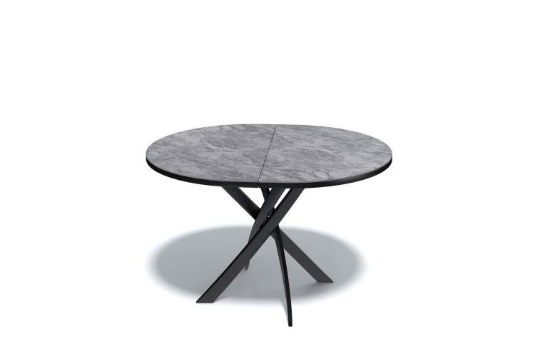 Стол Kenner R1100s, черный/керамика мрамор серый глянец