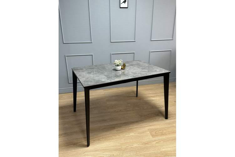 Стол KENNER KR1200 черный/керамика мрамор серый глянец-3