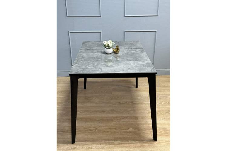 Стол KENNER KR1200 черный/керамика мрамор серый глянец-5