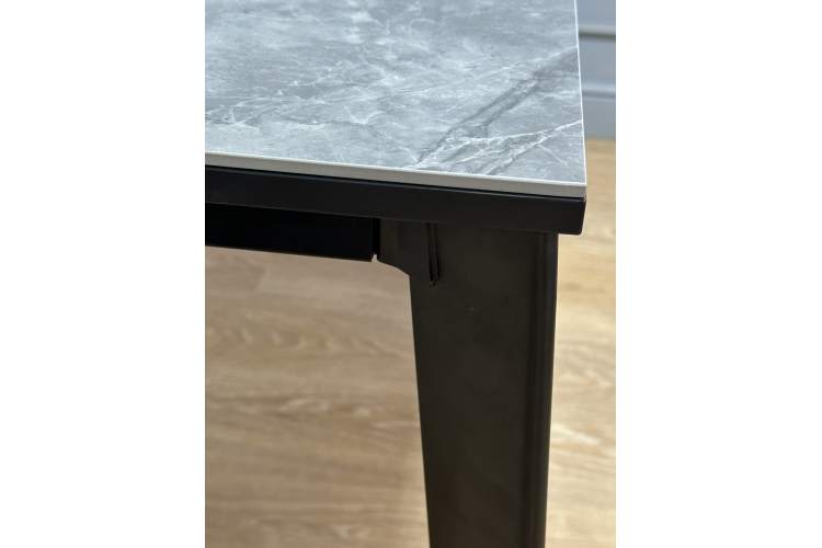 Стол KENNER KR1200 черный/керамика мрамор серый глянец-6