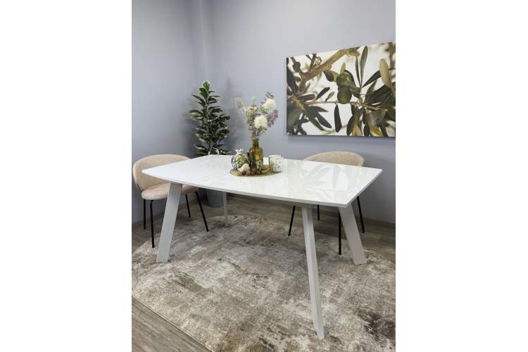 Стол KENNER SL1600 белый/стекло белое глянец-3