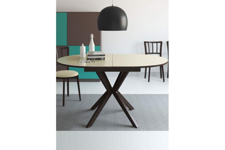 Стол KENNER B1300 венге/стекло крем сатин-1