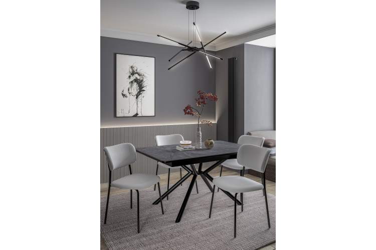 Комплект стульев 2шт KENNER 302SD черный/серебристый микробукле-2