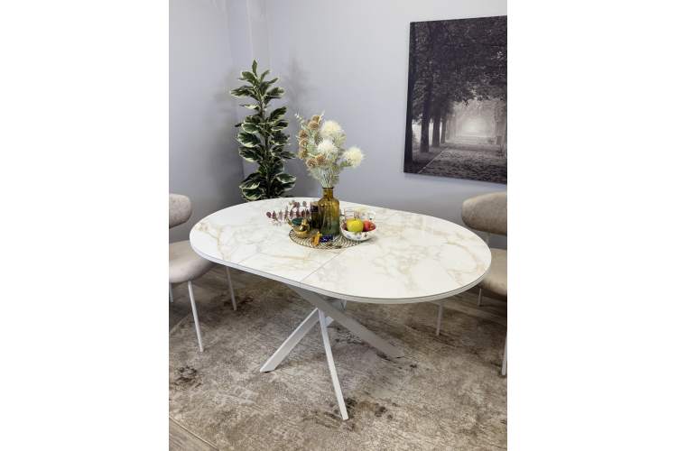 Стол Kenner R1100s, белый/керамика мрамор белый глянец-15