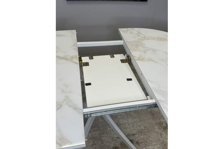 Стол Kenner R1100s, белый/керамика мрамор белый глянец-12