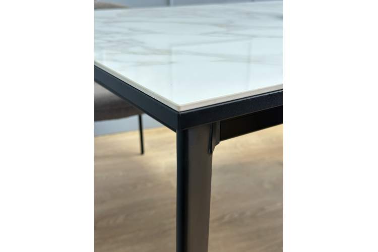 Стол KENNER KR1200 черный/керамика мрамор белый глянец-3