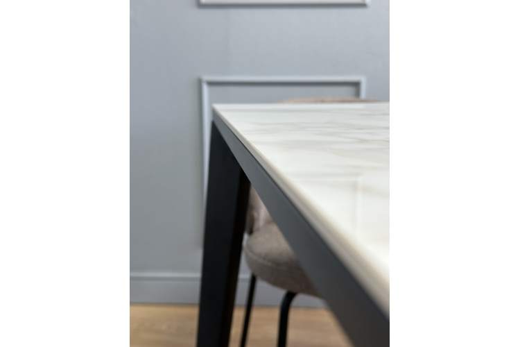 Стол KENNER KR1200 черный/керамика мрамор белый глянец-5