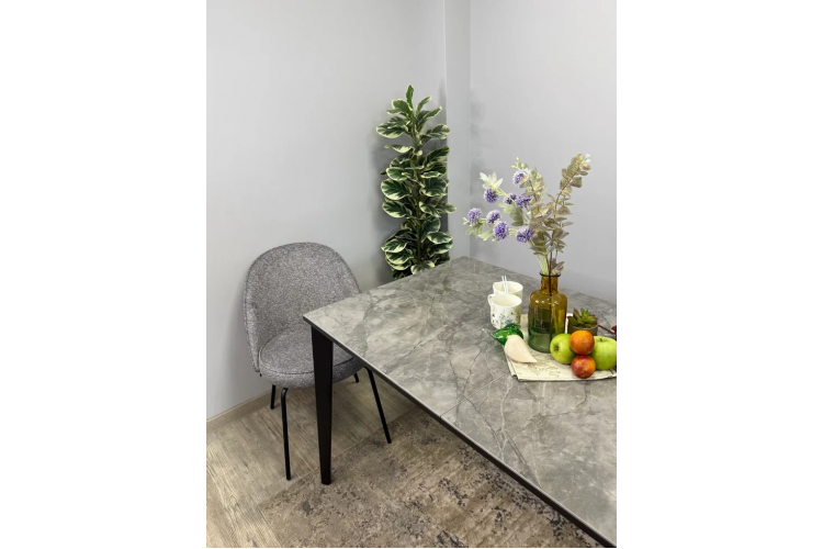 Стол KENNER KR1400 черный/керамика мрамор серый глянец-5