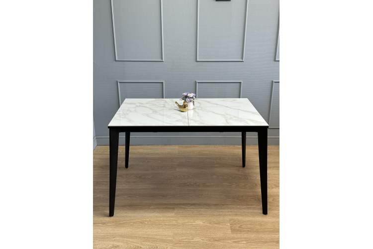 Стол KENNER KR1200 черный/керамика мрамор белый глянец-10