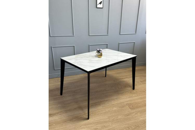 Стол KENNER KR1200 черный/керамика мрамор белый глянец-11