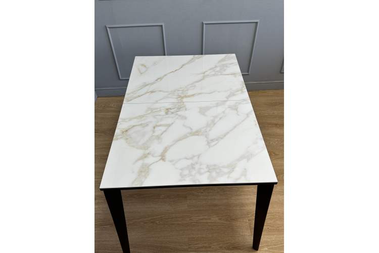 Стол KENNER KR1200 черный/керамика мрамор белый глянец-13