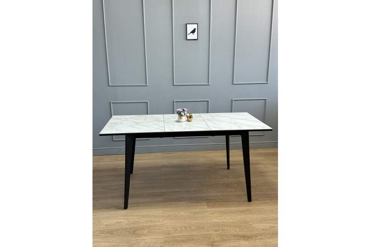 Стол KENNER KR1200 черный/керамика мрамор белый глянец-15