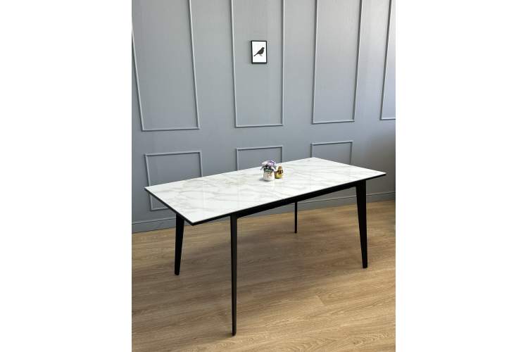 Стол KENNER KR1200 черный/керамика мрамор белый глянец-16