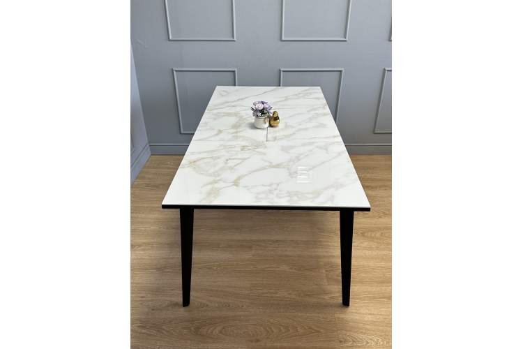 Стол KENNER KR1200 черный/керамика мрамор белый глянец-17