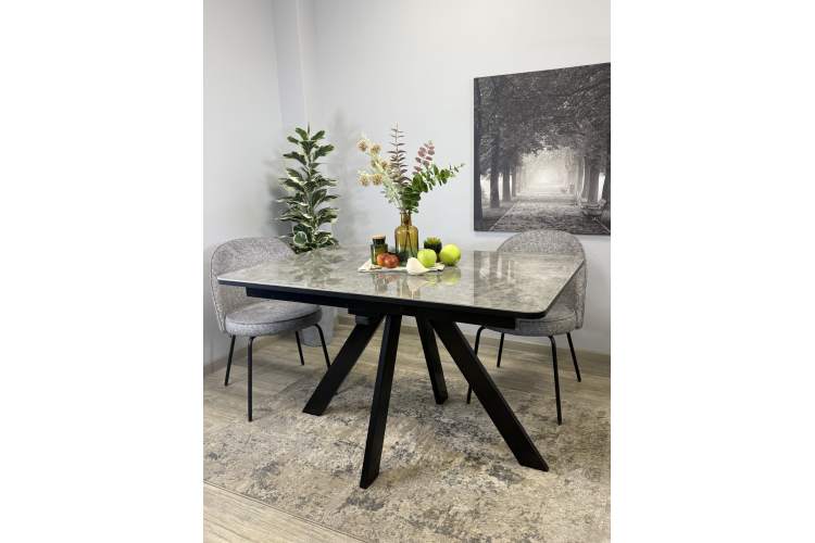 Стол DL1300 черный/керамика серая глянец-3