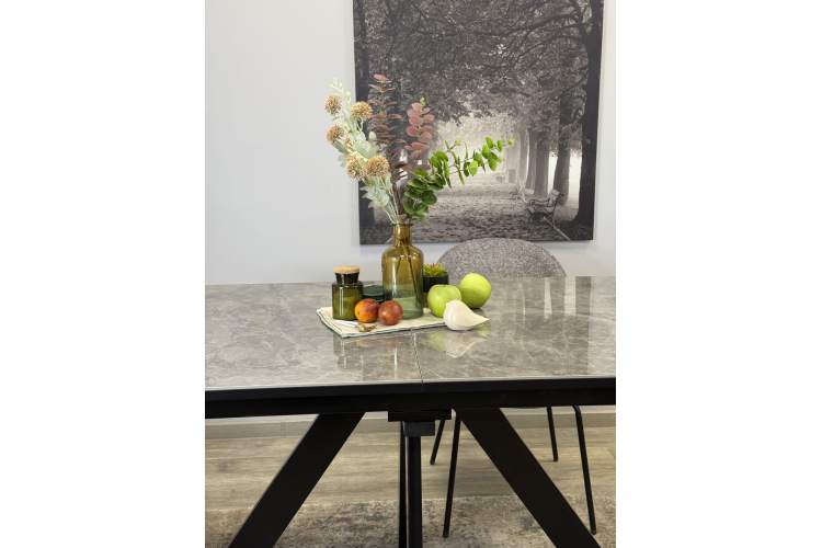 Стол DL1300 черный/керамика серая глянец-2