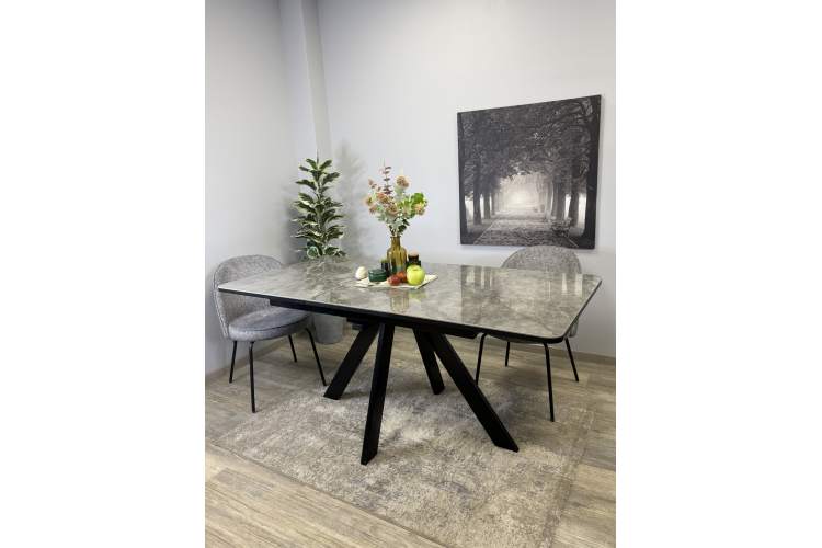 Стол DL1300 черный/керамика серая глянец-13