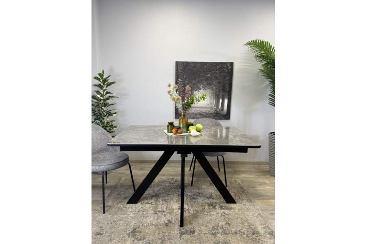 Стол DL1300 черный/керамика серая глянец-4