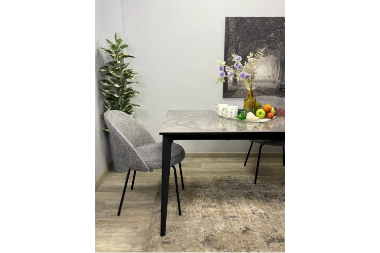 Стол KENNER KR1400 черный/керамика мрамор серый глянец-7