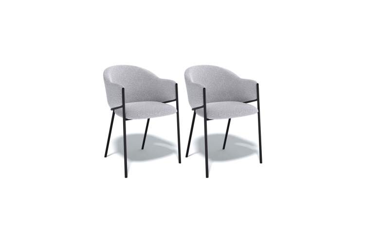 Комплект стульев 2шт KENNER 308SD черный/серебристый