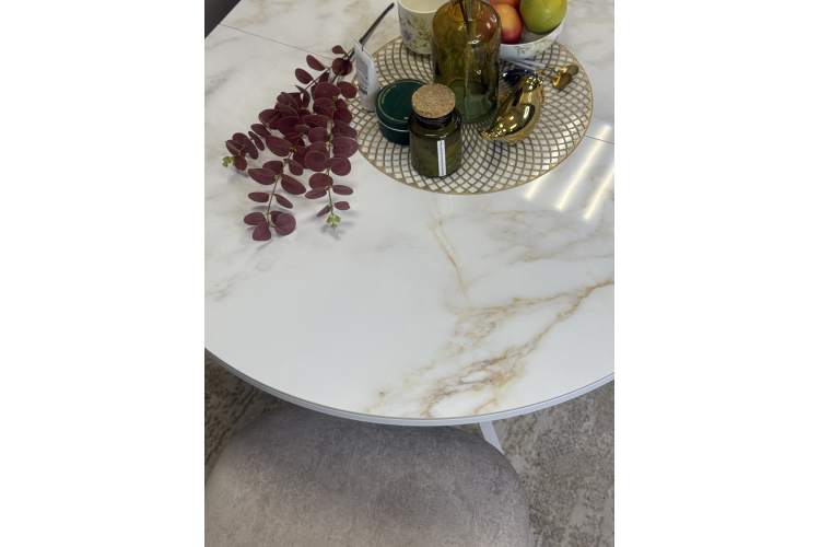 Стол Kenner R1100s, белый/керамика мрамор белый глянец-8