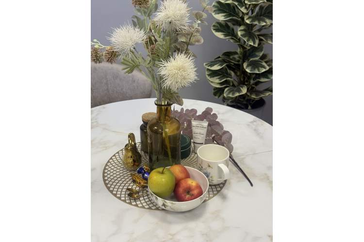 Стол Kenner R1100s, белый/керамика мрамор белый глянец-9