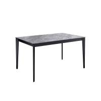 Стол KENNER KR1400 черный/керамика мрамор серый глянец