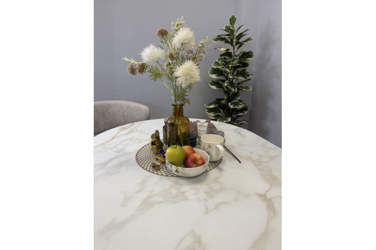 Стол Kenner R1100s, белый/керамика мрамор белый глянец-10