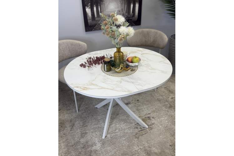 Стол Kenner R1100s, белый/керамика мрамор белый глянец-11