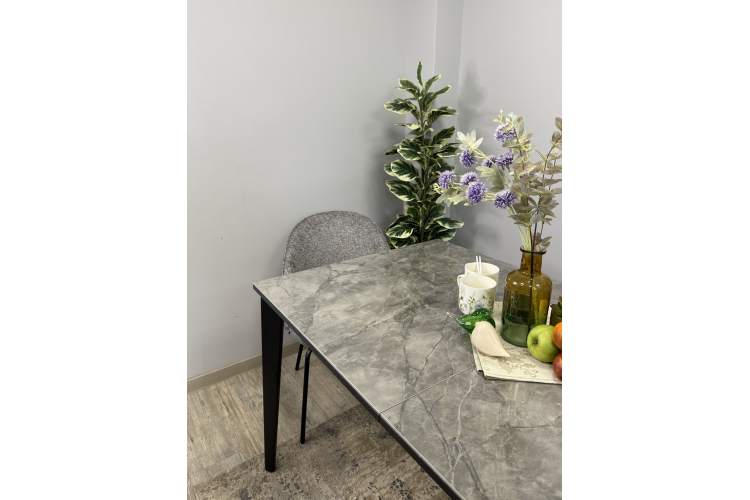 Стол KENNER KR1400 черный/керамика мрамор серый глянец-11