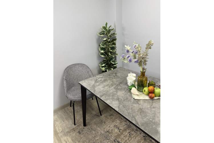 Стол KENNER KR1400 черный/керамика мрамор серый глянец-12