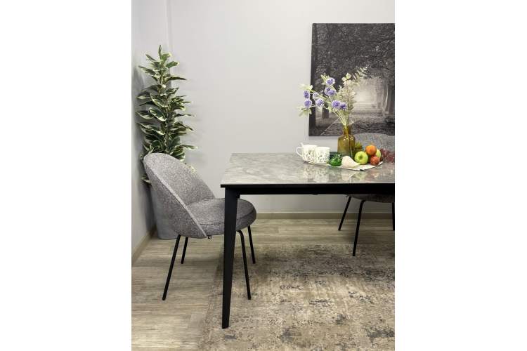 Стол KENNER KR1400 черный/керамика мрамор серый глянец-14