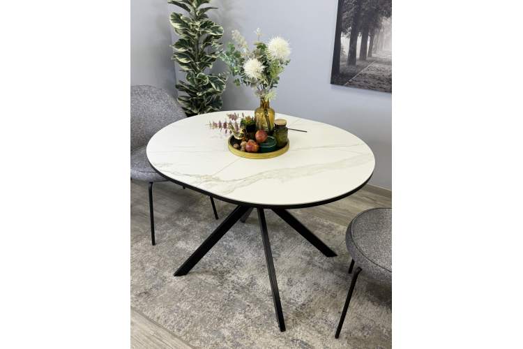 Стол KENNER DO1100 черный/керамика мрамор белый-4