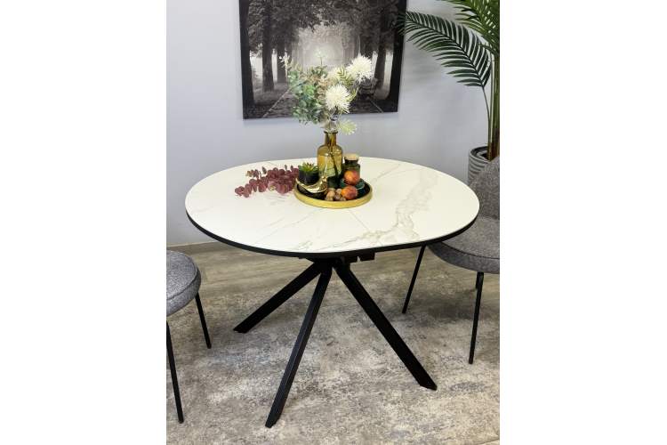 Стол KENNER DO1100 черный/керамика мрамор белый-5