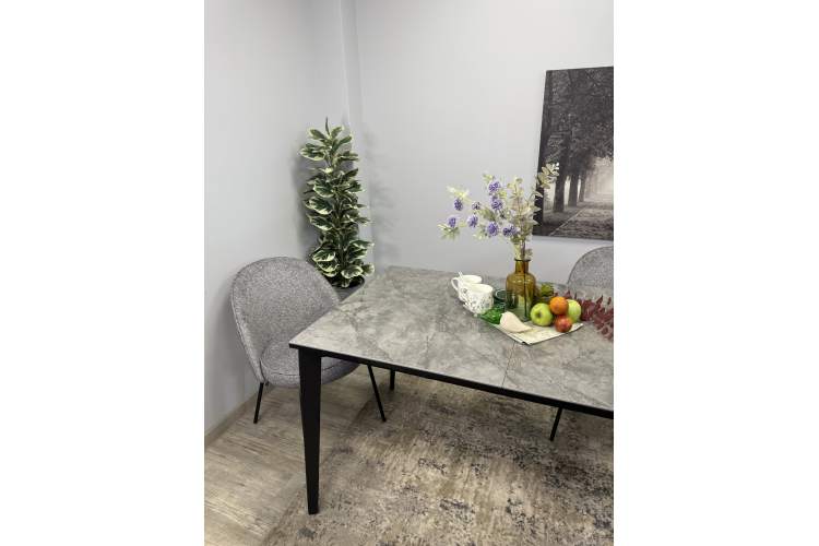 Стол KENNER KR1400 черный/керамика мрамор серый глянец-16