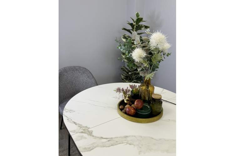 Стол KENNER DO1100 черный/керамика мрамор белый-8