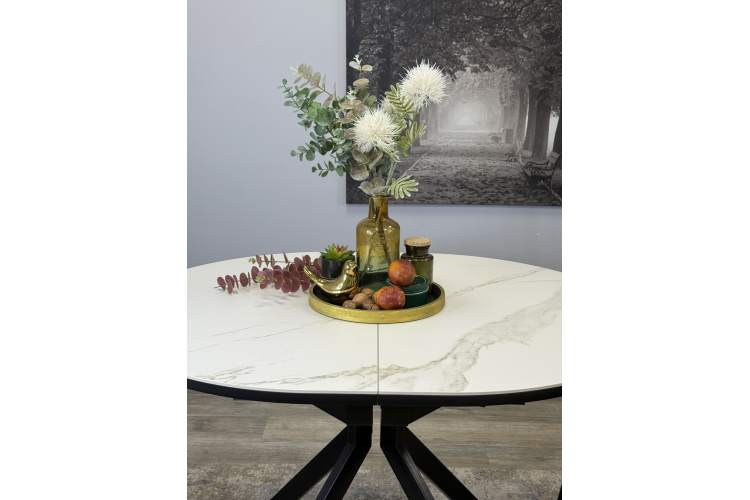 Стол KENNER DO1100 черный/керамика мрамор белый-3