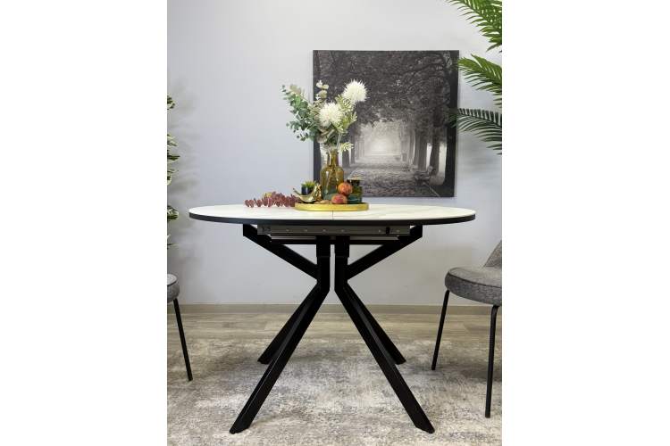 Стол KENNER DO1100 черный/керамика мрамор белый-6