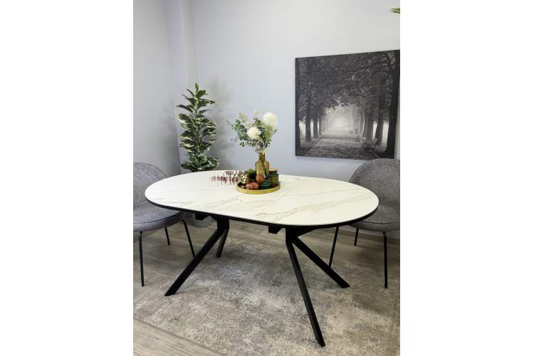 Стол KENNER DO1100 черный/керамика мрамор белый-12