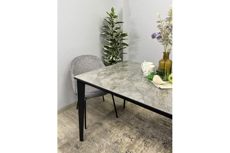 Стол KENNER KR1400 черный/керамика мрамор серый глянец-19