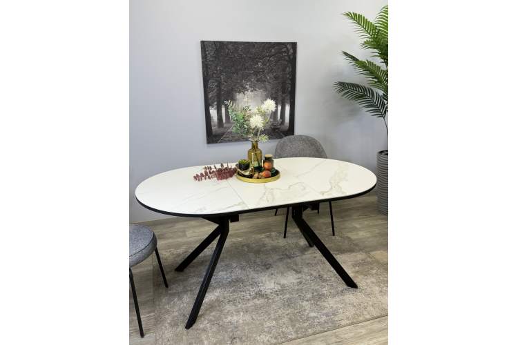 Стол KENNER DO1100 черный/керамика мрамор белый-13