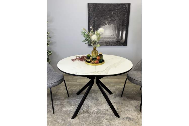 Стол KENNER DO1100 черный/керамика мрамор белый-7