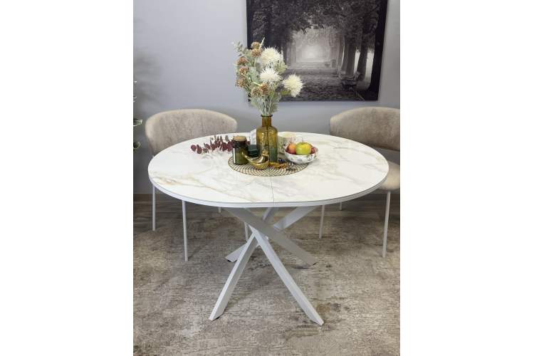 Стол Kenner R1100s, белый/керамика мрамор белый глянец-13